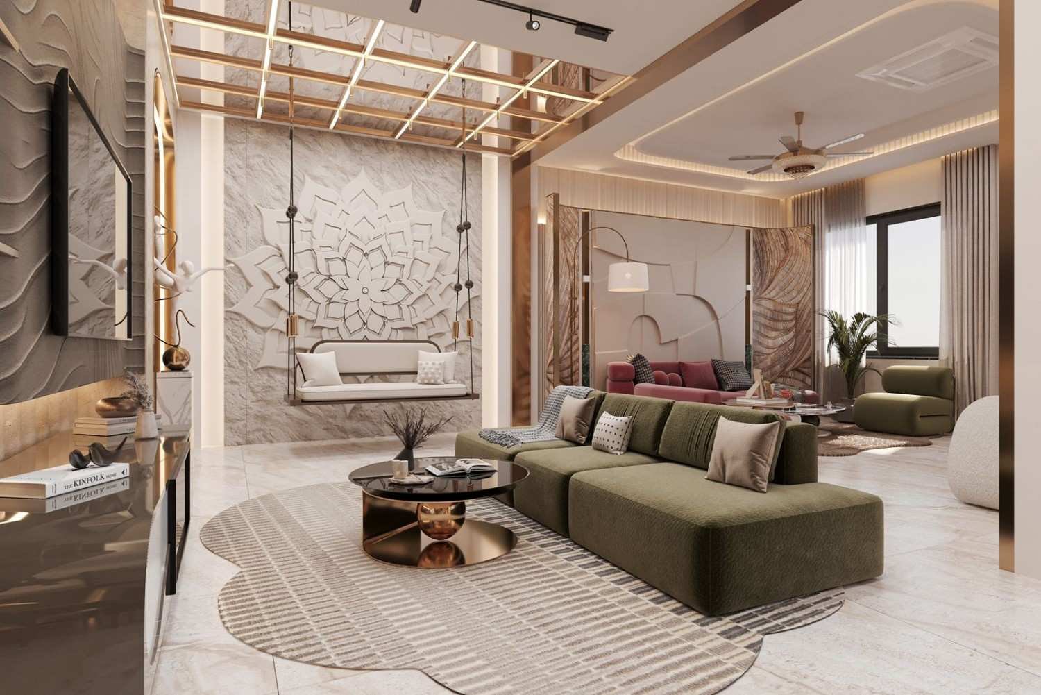 3D interior design Jaipur — render vs completed project comparison by Endless Interior